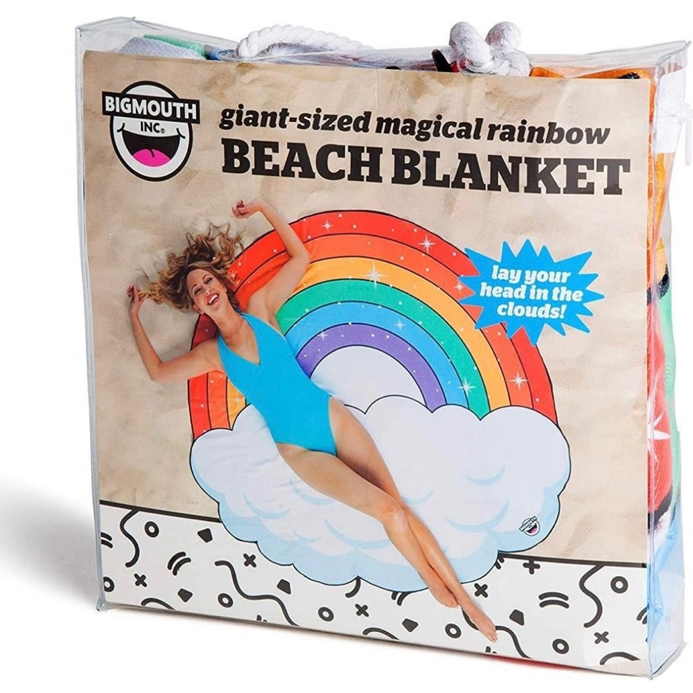 Big Mouth Inc Giant Size Magical Rainbow Beach Blanket 5 Feet Wide